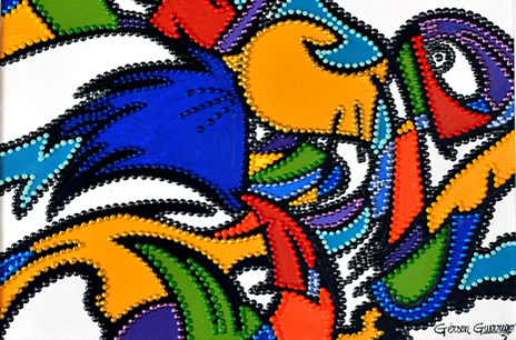 Obra: A Fera, Mistérios da Mente Humana. Acrílico sobre tela, 60x80cm. Ano  2012 Obra de arte: A Fera, Mistérios da Mente Humana - Gérson Guerreiro