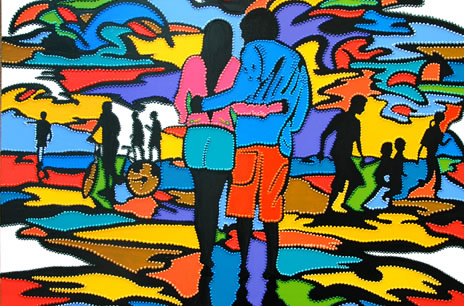 Obra: Amanhecer. Acrílico sobre Tela. Tamanho 120x150cm. Ano 2011. Obra de arte: Amanhecer - Gérson Guerreiro