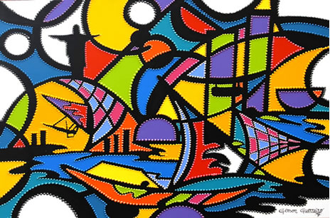 Obra: Paisagem Brasileira. Acrílico sobre Tela. 90x120cm. Ano 2011. Obra de arte: Paisagem Brasileira - Gérson Guerreiro