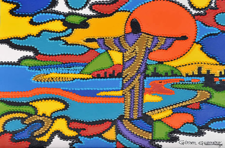 Obra: Rio de Janeiro. Acrílico sobre tela. Tamanho 60x80cm. Ano 2011. Obra de arte: Rio de Janeiro - Gérson Guerreiro