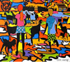 Obra - Menino, menina e cabras na malhada